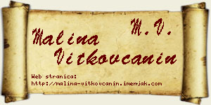 Malina Vitkovčanin vizit kartica
